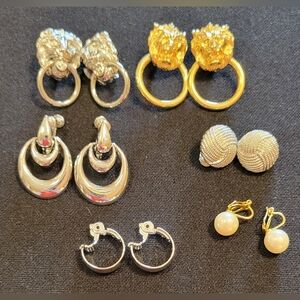 Various Costume Jewelry Clip-On Earrings